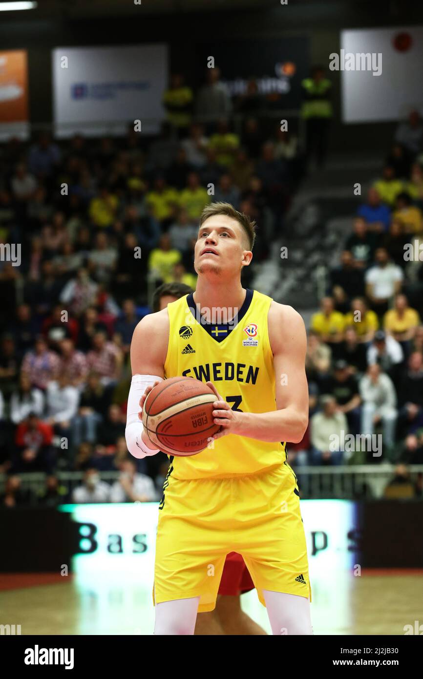 Sweden`s no. 33 Jonas Jerebko during Monday's FIBA World Cup qualifiers